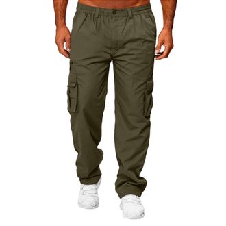 Generic Mens Combat Cargo Trousers UK Multiple Pockets for Hiking and Outdoor Activities Chinos Trouser Loose Fit Tactical Pants Relaxed Baggy Joggers Bottoms