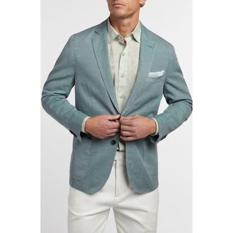 David Donahue The Jackson Cotton & Linen Soft Coat in Beach Glass at Nordstrom, Size Xx-Large