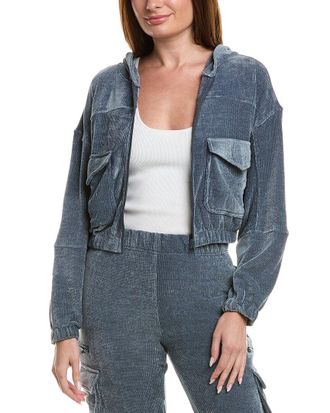 Vintage Havana Brush Chenille Bomber Jacket