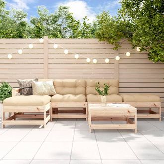 vidaXL Juego De Muebles De Jard&iacute;n 6 Piezas Madera Maciza De Pino Vidaxl