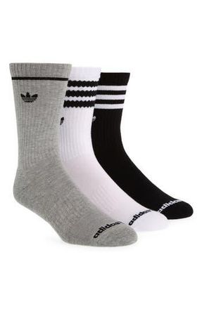 adidas Assorted 3-Pack Originals Roller Crew Socks in White at Nordstrom Rack, Size Large