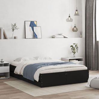 Berkfield Home Bed Frame with Drawers without Mattress Black 120x190 cm Small Double