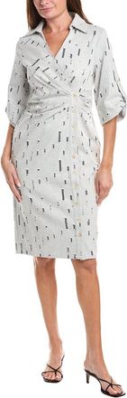 Gracia Wrap Denim V Collar Neck Dress
