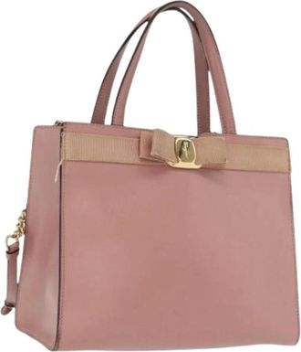 Ferragamo Pre-owned Handbag - Dames - Vintage Handtas - Roze - ONE Size - Leer - Vintage