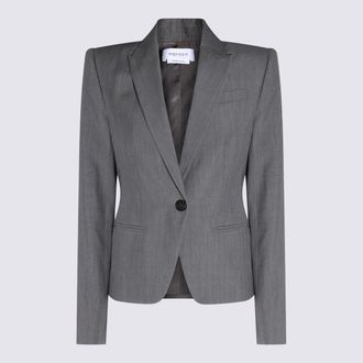 Alexander McQueen Grey Wool Blazer