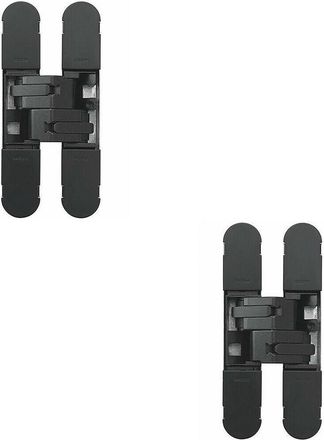 Loops 2x 130 x 30mm Concealed Heavy Duty Hinge Fits Unrebated Doors Matt Black