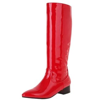 Generic Womens Knee High Boots Lady Pointed Toe Chunky Heels