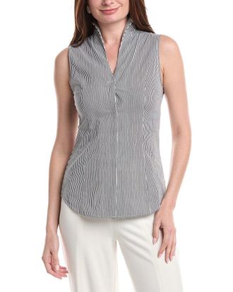 Misook Misook Pinstripe Stretch Cotton Blouse