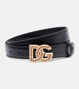 Dolce & Gabbana DG embellished leather belt