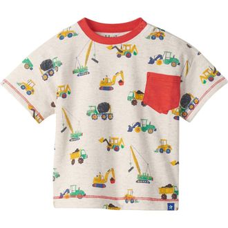 Hatley Kids Construction Print Pocket T-Shirt in Oatmeal at Nordstrom, Size 12-18M