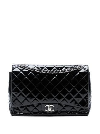Chanel 2013-2014 Maxi Classic Patent Double Flap shoulder bag - women - Patent Leather - One Size - Black