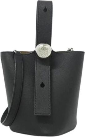 Loewe Pre-owned Bucket Bags, female, Black, Size: ONE SIZE Pre-owned Pebble Bucket Mini Handbag