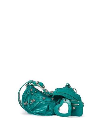 Balenciaga Le Cagole Xs Croc-effect Leather Shoulder Bag - Womens - Green