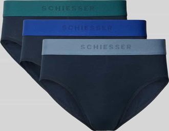 Schiesser Slip aus Baumwoll-Mix mit Label-Detail im 3er-Pack in Marine, Gr&ouml;&szlig;e XXL