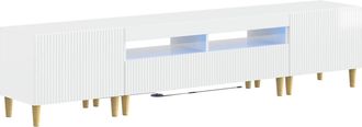 vidaXL Cabinet De Tv Led De 5 Piezas Blanco Brillante Vidaxl