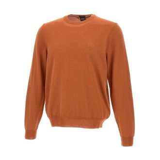 HUGO BOSS Truien & Vesten, Heren, Bruin, M, Wol, Trui met ronde hals