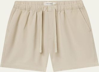 Frame Denim Mens Canvas Mid-Length Drawstring Shorts