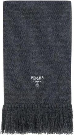 Prada Luxueuze Kasjmier Sjaal - Heren - Wintersjaals - Grijs - ONE Size - Kasjmier - Accessoires