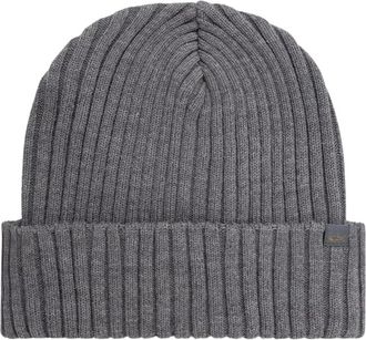 Paul & Shark Ribbed Wool Beanie - Heren - Hoeden - Grijs - ONE Size - Wol - Accessoires