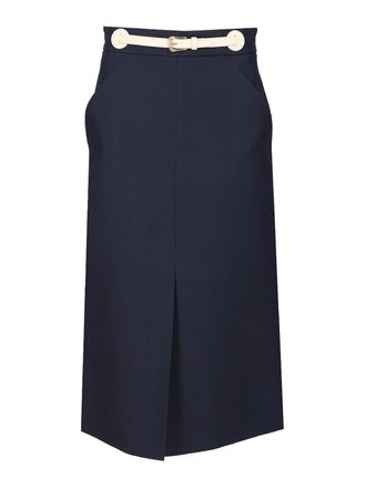 Valentino Garavani Wool And Silk Midi Skirt