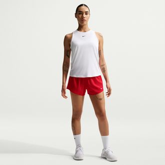 Nike Womens One Dri-FIT Mid-Rise 3 Brief-Lined Shorts in Red | DX6010-658
