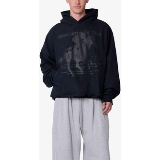 mnml Moth Eaten Graphic Hoodie in Black at Nordstrom, Size Xx-Large