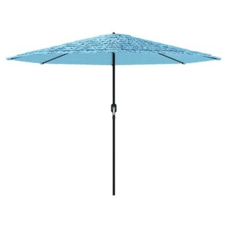 Berkfield Home Durable Garden Parasol with Steel Pole Blue 324x324x247 cm in Aqua | Size: 324 x 324 x 247 cm