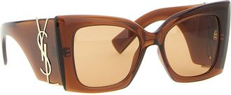 Saint Laurent Womens Brown Acetate Sunglasses