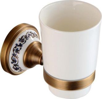 OEM Soporte Para Cepillos De Dientes De Lat&oacute;n Bronce Antiguo Con Vaso De Cer&aacute;mica Blanca, Accesorios De Ba&ntilde;o, Dise&ntilde;o De Porcelana