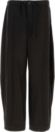 sacai Black Cotton Wide Leg Pant