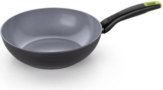 Monix Eco Nature - Wok 28 cm in Alluminio Forgiato Riciclato, Ceramica Antiaderente Rinforzata, Adatta a Tutti I Tipi Di Cottura E AllInduzione