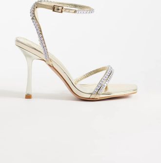 Simmi London Simmi London - Maelis - Sandali con tacco color oro specchiato decorati