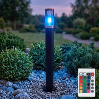 Globo Lighting Lampada Da Terra Da Giardino Per Esterni Lampada Da Terra Per Sentiero In Acciaio Inox Per Esterni, Telecomando Con Memoria Dimmerabile, Accento Rame 