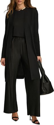 DKNY Tie Waist Long Cardigan in Black at Nordstrom, Size X-Small