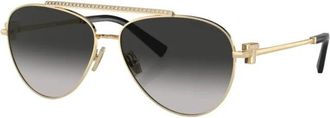 Tiffany & Co. Pilot-Frame Zonnebril - Dames - Zonnebrillen - Geel - 59 MM - Accessoires