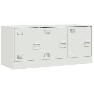 Berkfield Home TV Cabinet White 99x39x44 cm Steel | Size: 99 x 39 x 44 cm
