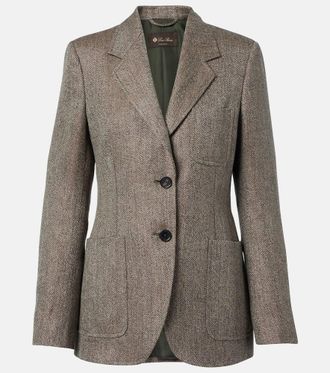 Loro Piana Eleanor chevron linen blazer