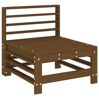 Berkfield Home Beautiful Garden Middle Sofas 2 pcs Honey Brown Solid Wood Pine