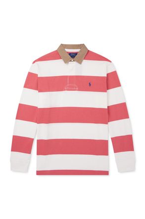 Polo Ralph Lauren Logo-Embroidered Striped Cotton-Jersey Rugby Shirt