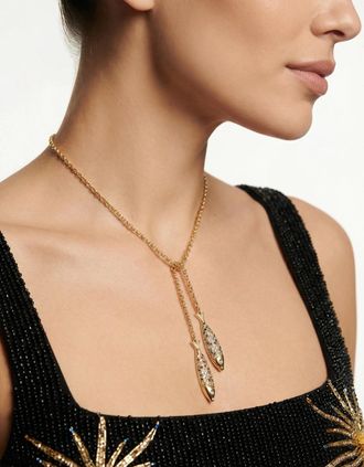 Oceanus Womens Glimmerfish Necklace - Black
