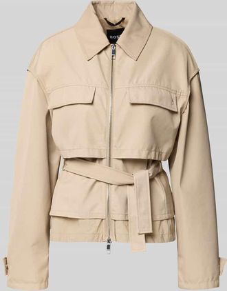 HUGO BOSS Regular Fit Parka mit Brustpattentaschen Modell PAGLIERO in Beige, Gr&ouml;&szlig;e 32