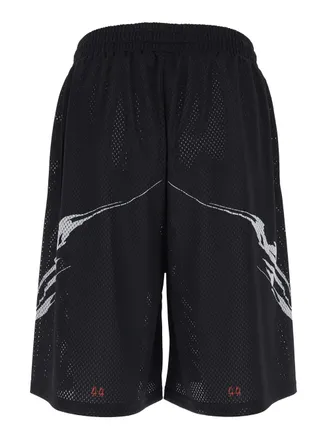 44 Label Group Perforated Tech Fabric Bermudas - Black