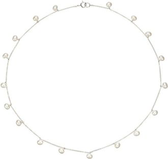 Lily & Roo Solid White Gold Pearl Drop Choker