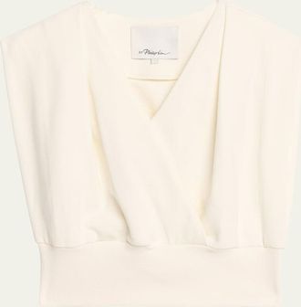 3.1 Phillip Lim Draped Sleeveless French Terry Top