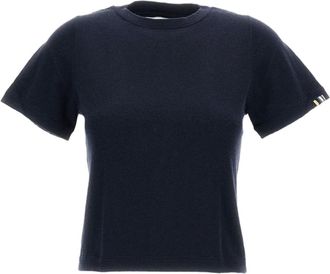 Extreme Cashmere Navy Blue N.267 Tina Cropped T-Shirt
