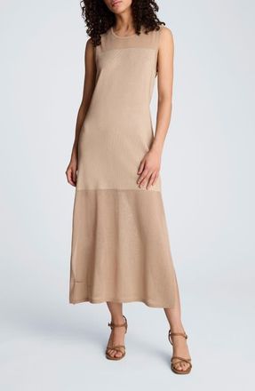 Kenneth Cole Semisheer Sleeveless Knit Dress in Timeless Taupe at Nordstrom, Size X-Small