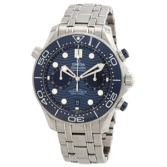 Omega Pre-owned Omega Seamaster Diver Chronograph Automatic Chronometer Blue Dial Mens Watch 210.30.44.51.03.001
