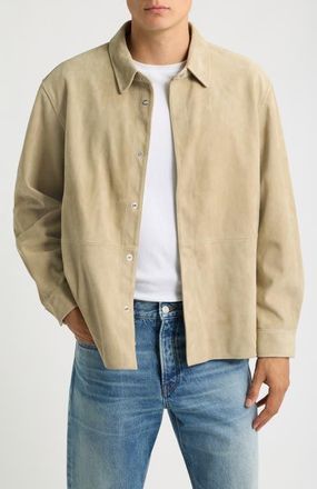 Frame Denim Suede Shirt Jacket in Oxford Beige at Nordstrom, Size Medium