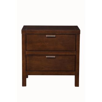 Alpine Furniture Carmel 2 Drawer Nightstand, Cappuccino