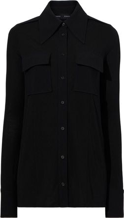 Proenza Schouler pointed-collar button-up shirt - women - Viscose - 4 - Black